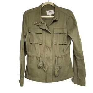 1 Sunset Lane Army Green Full Zip Utility Style Jacket Womens M Fall Casual Coat